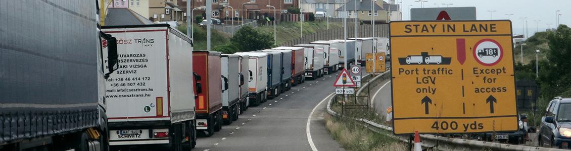 Queuing lorries