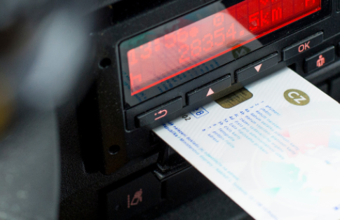 Tachograph with card